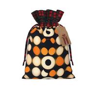 XZDLXJ Bolsa de arpillera con cordón con patrón de sonrisa con tela a cuadros y etiqueta de papel kraft