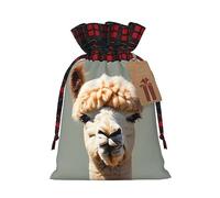 XZDLXJ Bolsa de arpillera con cordón de alpaca avatar con tela a cuadros y etiqueta de papel kraft