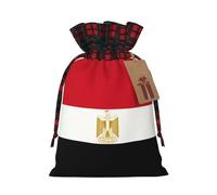 XZDLXJ Bolsa de arpillera con cordón de bandera egipcia con tela a cuadros y etiqueta de papel kraft