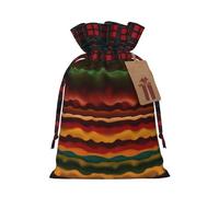 XZDLXJ Bolsa de arpillera con cordón de camuflaje con textura sin costuras con tela a cuadros y etiqueta de papel kraft, Black, M