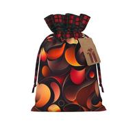 XZDLXJ Bolsa de arpillera con cordón sin costuras con tela a cuadros y etiqueta de papel kraft