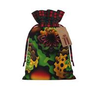 XZDLXJ Bolsa de arpillera universal sin costuras con cordón de camuflaje con tela a cuadros y etiqueta de papel kraft, Black, M