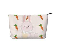 XZDLXJ Bolsa de cosméticos de pana con diseño de conejo sonriente, adecuada para viajes y uso diario, forro resistente, garantiza la longevidad, color negro, talla única, Black, Talla única