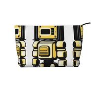 XZDLXJ Bolsa de cosméticos de pana con diseño de robot retro, adecuada para viajes y uso diario, forro resistente, garantiza la longevidad, color negro, talla única, Black, Talla única