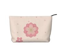 XZDLXJ Bolsa de cosméticos de pana con flores de cerezo rosas, adecuada para viajes y uso diario, forro resistente, garantiza la longevidad, negro, talla única, Black, Talla única