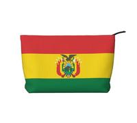 XZDLXJ Bolsa de cosméticos de pana con la bandera de Bolivia, adecuada para viajes y uso diario, forro resistente, garantiza la longevidad, negro, talla única, Black, Talla única