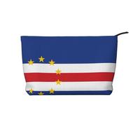 XZDLXJ Bolsa de cosméticos de pana con la bandera de Cabo Verde, adecuada para viajes y uso diario, forro resistente, garantiza la longevidad, negro, talla única, Black, Talla única