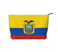 XZDLXJ Bolsa de cosméticos de pana con la bandera de Ecuador, adecuada para viajes y uso diario, forro resistente, garantiza la longevidad, negro, talla única, Black, Talla única