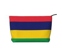 XZDLXJ Bolsa de cosméticos de pana con la bandera de Mauricio, adecuada para viajes y uso diario, forro resistente, garantiza la longevidad, negro, talla única, Black, Talla única