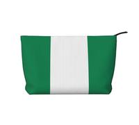 XZDLXJ Bolsa de cosméticos de pana con la bandera de Nigeria, adecuada para viajes y uso diario, forro resistente, garantiza la longevidad, negro, talla única, Black, Talla única