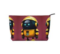 XZDLXJ Bolsa de cosméticos de pana con robot inteligente, adecuada para viajes y uso diario, forro resistente, garantiza la longevidad, negro, talla única, Black, Talla única