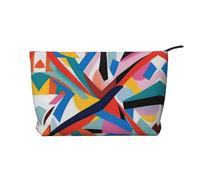 XZDLXJ Bolsa de cosméticos de pana de arte abstracto, adecuada para viajes y uso diario, forro resistente, garantiza la longevidad, negro, talla única, Black, Talla única