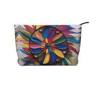 XZDLXJ Bolsa de cosméticos de pana de estilo artístico, adecuada para viajes y uso diario, forro resistente, garantiza la longevidad, color negro, talla única, Black, Talla única