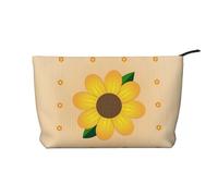 XZDLXJ Bolsa de cosméticos de pana de girasol dorado, adecuada para viajes y uso diario, forro resistente, garantiza la longevidad, negro, talla única, Black, Talla única