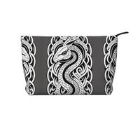 XZDLXJ Bolsa de cosméticos de pana de serpiente o dragón, adecuada para viajes y uso diario, forro resistente, garantiza la longevidad, negro, talla única, Black, Talla única