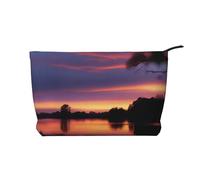 XZDLXJ Bolsa de cosméticos de pana Evening Glow, adecuada para viajes y uso diario, forro resistente, garantiza la longevidad, color negro, talla única, Black, Talla única