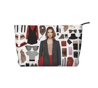 XZDLXJ Bolsa de cosméticos de pana moderna y elegante, adecuada para viajes y uso diario, forro resistente, garantiza la longevidad, color negro, talla única, Black, Talla única