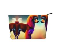 XZDLXJ Bolsa de cosméticos de pana para cachorros esperando ir a casa, adecuada para viajes y uso diario, forro resistente, garantiza la longevidad, negro, talla única, Black, Talla única