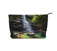 XZDLXJ Bolsa de cosméticos de pana Waterfall Views, adecuada para viajes y uso diario, forro resistente, garantiza la longevidad, negro, talla única, Black, Talla única