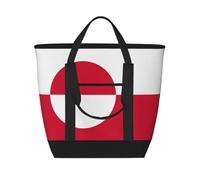 XZDLXJ Bolsa de hombro aislada de gran capacidad con bandera de Groenlandia para alimentos fríos y calientes, Negro -, Talla única