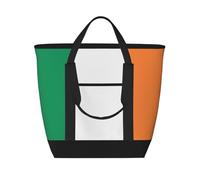 XZDLXJ Bolsa de hombro aislada de gran capacidad con bandera irlandesa para alimentos fríos y calientes, color negro, talla única, Black, Talla única