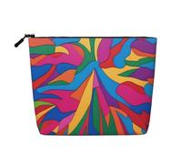 XZDLXJ Bolsa de maquillaje de lona colorida resistente al agua con aspecto de lino con cremallera para tus necesidades diarias o de viaje, color negro, talla única, Black, Talla única