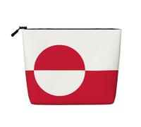 XZDLXJ Bolsa de maquillaje de una sola capa resistente al agua con diseño de bandera de Groenlandia con cremallera para tus necesidades diarias o de viaje, color negro, talla única, Black, Talla única