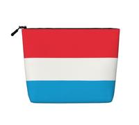 XZDLXJ Bolsa de maquillaje de una sola capa resistente al agua con diseño de bandera de Luxemburgo con cremallera para tus necesidades diarias o de viaje, color negro, talla única, Black, Talla única