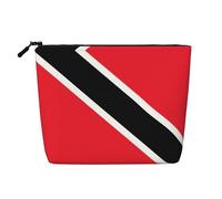 XZDLXJ Bolsa de maquillaje de una sola capa resistente al agua con diseño de bandera de Trinidad y Tobago con cremallera para tus necesidades diarias o de viaje, color negro, talla única, Black, Talla