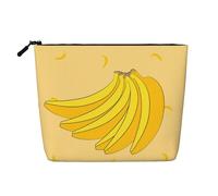 XZDLXJ Bolsa de maquillaje de una sola capa resistente al agua con diseño de plátano de dibujos animados con cremallera para tus necesidades diarias o de viaje, color negro, talla única, Black, Talla