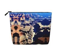 XZDLXJ Bolsa de maquillaje Grand Canyon resistente al agua con aspecto de lino de una sola capa con cremallera para tus necesidades diarias o de viaje, color negro, talla única, Black, Talla única