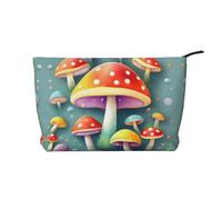 XZDLXJ Bonita bolsa de cosméticos de pana de hongos de colores, adecuada para viajes y uso diario, forro resistente, garantiza la longevidad, negro, talla única, Black, Talla única