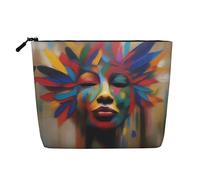 XZDLXJ Brushstrokes - Bolsa de maquillaje de una sola capa resistente al agua con cremallera para tus necesidades diarias o de viaje, color negro, talla única, Black, Talla única