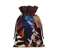 XZDLXJ Canyon Shadows - Bolsa de arpillera con cordón y tela a cuadros y etiqueta de papel kraft