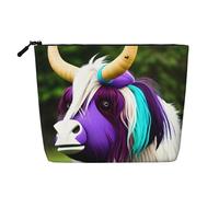 XZDLXJ Colorida bolsa de maquillaje de una sola capa resistente al agua con aspecto de lino con cremallera para tus necesidades diarias o de viaje, color negro, talla única, Black, Talla única