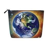 XZDLXJ Cosmic Earth - Bolsa de maquillaje de una sola capa resistente al agua con cremallera para tus necesidades diarias o de viaje, color negro, talla única, Black, Talla única
