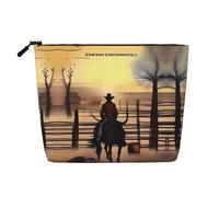 XZDLXJ Cowboy Chronicles - Bolsa de maquillaje de una sola capa resistente al agua con cremallera para tus necesidades diarias o de viaje, color negro, talla única, Black, Talla única