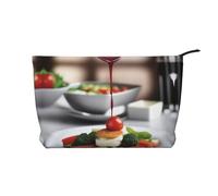 XZDLXJ Culinary Bliss - Bolsa de cosméticos de pana, adecuada para viajes y uso diario, forro resistente, garantiza la longevidad, color negro, talla única, Black, Talla única