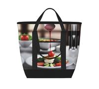 XZDLXJ Culinary Bliss - Bolsa de hombro aislada de gran capacidad para alimentos fríos y calientes, Negro -, Talla única