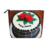 XZDLXJ Delicious cakes - Bolsa de maquillaje de una sola capa resistente al agua con cremallera para tus necesidades diarias o de viaje, color negro, talla única, Black, Talla única