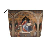 XZDLXJ Divine Frescoes - Bolsa de maquillaje de una sola capa resistente al agua con cremallera para tus necesidades diarias o de viaje, color negro, talla única, Black, Talla única