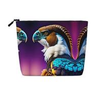 XZDLXJ Estuche de maquillaje de una sola capa resistente al agua con diseño de calavera de carnero de retrato punk, con cremallera, para tus necesidades diarias o de viaje, color negro, talla única,