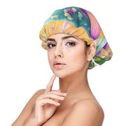 XZDLXJ Fantasy Mushroom - Gorro de dormir de satén para adultos, protección y comodidad para el cabello, color negro, talla única