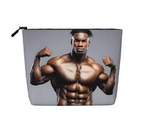 XZDLXJ Fit Physique - Bolsa de maquillaje de una sola capa resistente al agua con cremallera para tus necesidades diarias o de viaje, color negro, talla única, Black, Talla única