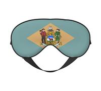 XZDLXJ Flag of Delaware - Antifaz reversible de poliéster para dormir con correa ajustable para máxima comodidad y bloqueo de luz, color negro