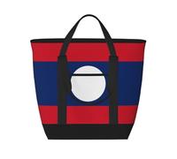 XZDLXJ Flag of Laos - Bolsa de hombro aislada de gran capacidad para alimentos fríos y calientes, color negro, talla única, Black, Talla única