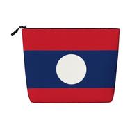 XZDLXJ Flag of Laos - Bolsa de maquillaje de una sola capa resistente al agua con cremallera para tus necesidades diarias o de viaje, color negro, talla única, Black, Talla única