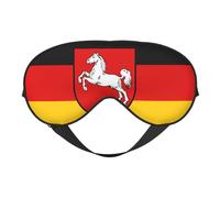 XZDLXJ Flag of Lower Sajony - Antifaz reversible de poliéster para dormir con correa ajustable para máxima comodidad y bloqueo de luz, color negro