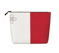 XZDLXJ Flag of Malta - Bolsa de maquillaje de una sola capa resistente al agua con cremallera para tus necesidades diarias o de viaje, color negro, talla única, Black, Talla única