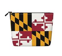XZDLXJ Flag of Maryland - Bolsa de maquillaje de una sola capa resistente al agua con cremallera para tus necesidades diarias o de viaje, color negro, talla única, Black, Talla única